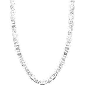 Honolulu Jewelry Company Solid Sterling Silver 4.5mm 6.5mm 7mm or 8mm Mariner Link Chain Necklace or Bracelet For Men Lobster Clasp Made in Italy, 7.5" - 28" in Kuwait