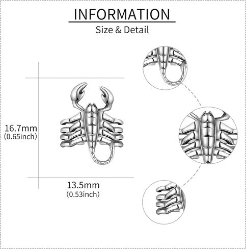 أقراط العقرب من الفضة الإسترليني أقراط على شكل عقرب للنساء هدايا مجوهرات العقرب الشرير للرجال والنساء in Kuwait