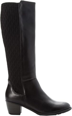 Propet Womens Talise Zippered Casual Boots Knee High Mid Heel 2-3" - Black in Saudi Arabia