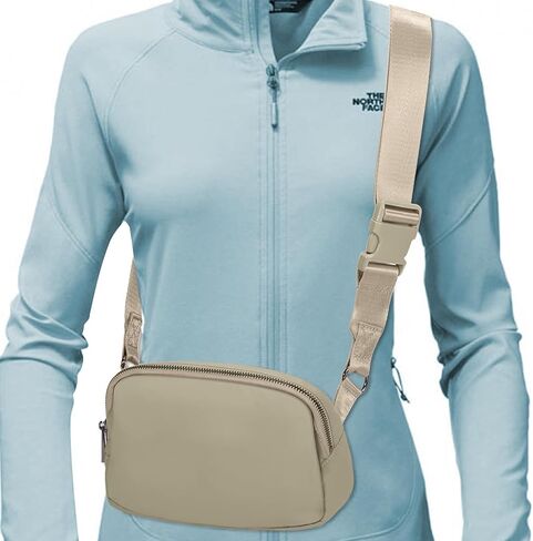 حقيبة حزام INTINI للنساء كبيرة الحجم، حقيبة كروس عصرية للرجال، حقيبة خصر للرجال، حقيبة صدر للسفر والجري والتنزه سيرًا على الأقدام باللون الأسود in Kuwait