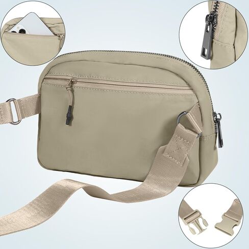 حقيبة حزام INTINI للنساء كبيرة الحجم، حقيبة كروس عصرية للرجال، حقيبة خصر للرجال، حقيبة صدر للسفر والجري والتنزه سيرًا على الأقدام باللون الأسود in Kuwait