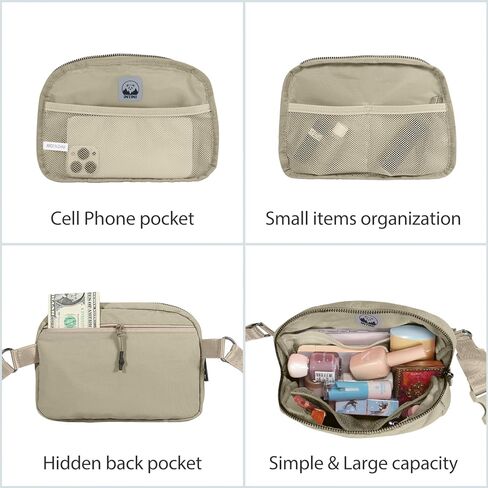 حقيبة حزام INTINI للنساء كبيرة الحجم، حقيبة كروس عصرية للرجال، حقيبة خصر للرجال، حقيبة صدر للسفر والجري والتنزه سيرًا على الأقدام باللون الأسود in Kuwait