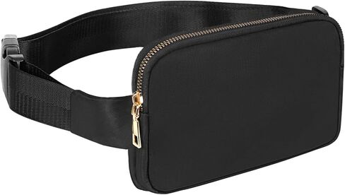 Unisex Fashion Belt Bag with Adjustable Strap Small Fanny Pack Crossbody Bags for Workout Running Traveling Hiking, Black in Kuwait