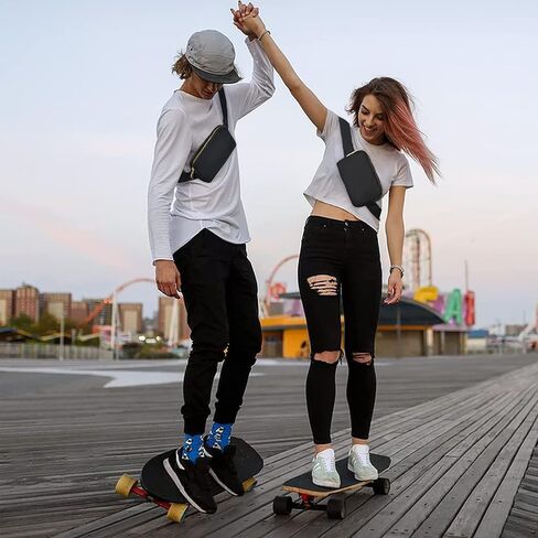 Unisex Fashion Belt Bag with Adjustable Strap Small Fanny Pack Crossbody Bags for Workout Running Traveling Hiking, Black in Kuwait