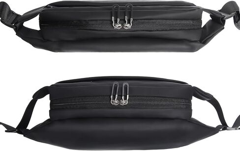 Fanny Packs Mini Sling Slim Shoulder Bag for Men and Women, Lightweight, Water Resistant, Multiple Organisation Compartments (Black-1) in Kuwait