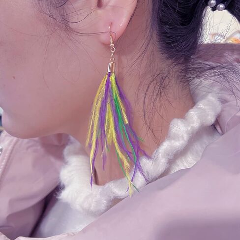 Mardi Gras Earrings for Women, Carnival Theme Mask Feather Lobster Modelling Earrings for Girls,Acrylic Mardi Gras Tassel Dangle Earrings for Holiday Gifts Mardi Gras Outfits Costume Jewelry Accessories in Saudi Arabia