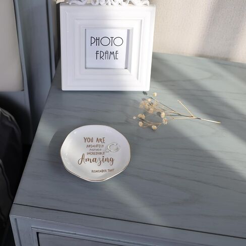 Inspirational Gifts for Women Ring Dish - You are Amazing So This is Reminder Ceramic Jewelry Dish Tray Encouragement Birthday Gifts for Sister Daughter Niece in Saudi Arabia