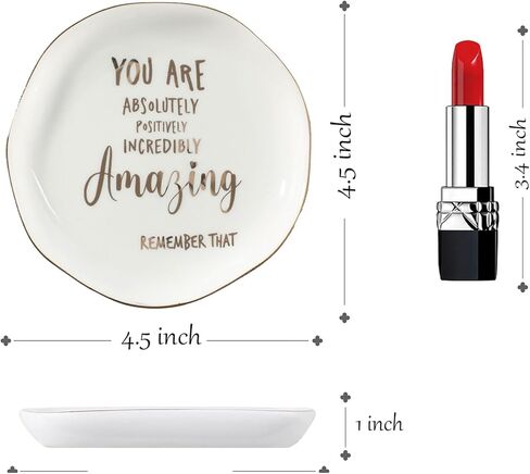 Inspirational Gifts for Women Ring Dish - You are Amazing So This is Reminder Ceramic Jewelry Dish Tray Encouragement Birthday Gifts for Sister Daughter Niece in Saudi Arabia