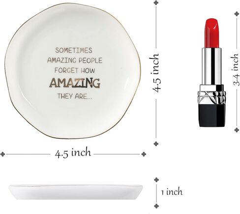 Inspirational Gifts for Women Ring Dish - You are Amazing So This is Reminder Ceramic Jewelry Dish Tray Encouragement Birthday Gifts for Sister Daughter Niece in Saudi Arabia