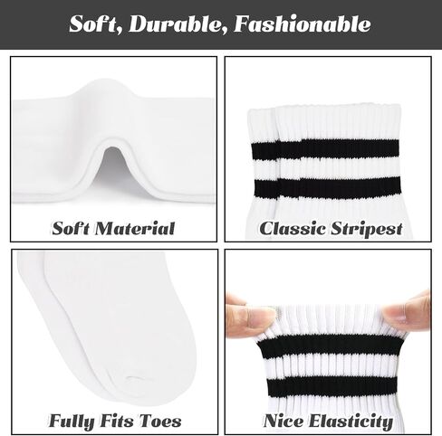 GRPSKCOS Kids Soccer Socks, 2 Pairs Sports Girls Boys Knee High Tube Socks Toddler Stripes School Uniform Stockings in Saudi Arabia