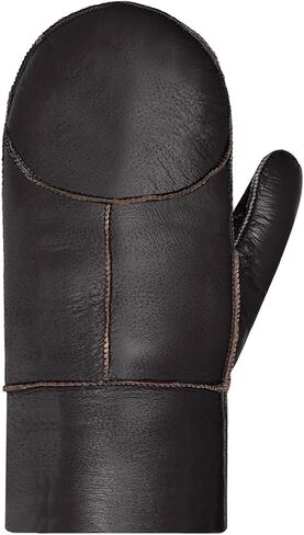 Harssidanzar Women Mittens,Winter Warm Genuine Leather Sheepskin Shearling Fur Lined Mittens Gloves KL031US in Saudi Arabia