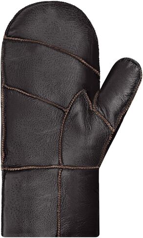 Harssidanzar Women Mittens,Winter Warm Genuine Leather Sheepskin Shearling Fur Lined Mittens Gloves KL031US in Saudi Arabia