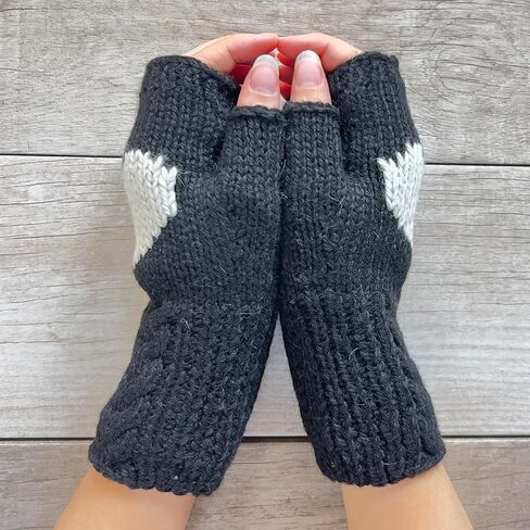 إيلا سوسمان اليد متماسكة الألبكة الصوف القلب أصابع كابل قفاز الصوف مبطن الشتاء الرسائل النصية القيادة مكتب in Kuwait