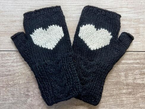 إيلا سوسمان اليد متماسكة الألبكة الصوف القلب أصابع كابل قفاز الصوف مبطن الشتاء الرسائل النصية القيادة مكتب in Kuwait