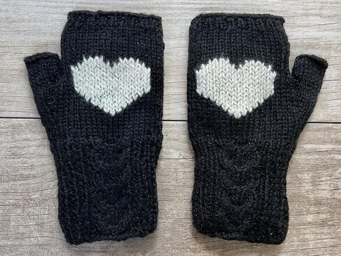 إيلا سوسمان اليد متماسكة الألبكة الصوف القلب أصابع كابل قفاز الصوف مبطن الشتاء الرسائل النصية القيادة مكتب in Kuwait