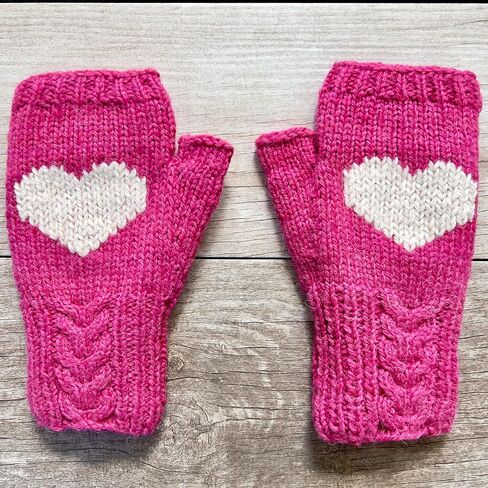 Ella Sussman Hand Knit Alpaca Wool Heart Fingerless Cable Glove Fleece Lined Winter Texting Driving Office in Saudi Arabia