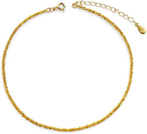 خلخال من الفضة الإسترلينية عيار 925 من Positivelady، سوار كاحل مطلي بالذهب عيار 14 قيراط، أنماط سلسلة فراشة متقاطعة للنساء والفتيات، هدية رومانسية حلوة قابلة للتعديل in Kuwait