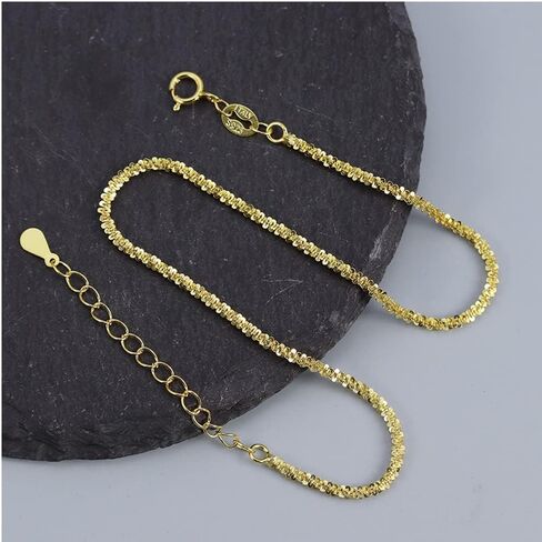 خلخال من الفضة الإسترلينية عيار 925 من Positivelady، سوار كاحل مطلي بالذهب عيار 14 قيراط، أنماط سلسلة فراشة متقاطعة للنساء والفتيات، هدية رومانسية حلوة قابلة للتعديل in Kuwait