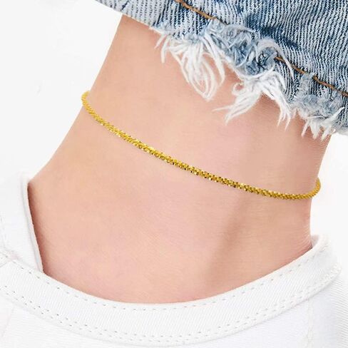 خلخال من الفضة الإسترلينية عيار 925 من Positivelady، سوار كاحل مطلي بالذهب عيار 14 قيراط، أنماط سلسلة فراشة متقاطعة للنساء والفتيات، هدية رومانسية حلوة قابلة للتعديل in Kuwait