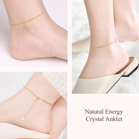 خلخال من الفضة الإسترلينية عيار 925 من Positivelady، سوار كاحل مطلي بالذهب عيار 14 قيراط، أنماط سلسلة فراشة متقاطعة للنساء والفتيات، هدية رومانسية حلوة قابلة للتعديل in Kuwait