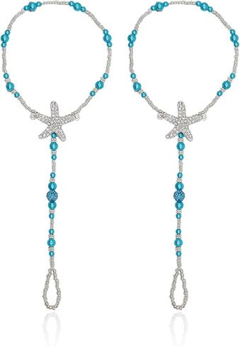 Bienvenu بوهيميا نمط الزفاف صنادل بيرفوت الشاطئ خلخال سلسلة مجوهرات للقدم in Kuwait