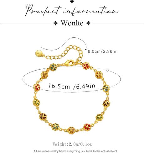 Wonlte 18K مطلية بالذهب متعدد الألوان كريستال خلخال مكعب زركونيا أساور تنس كلاسيكية للنساء، سوار أنيق على شكل خطاف سوار بسيط ورائع على شكل الرغيف الفرنسي خلخال بوهو لطيف على الشاطئ هدايا مجوهرات in Kuwait