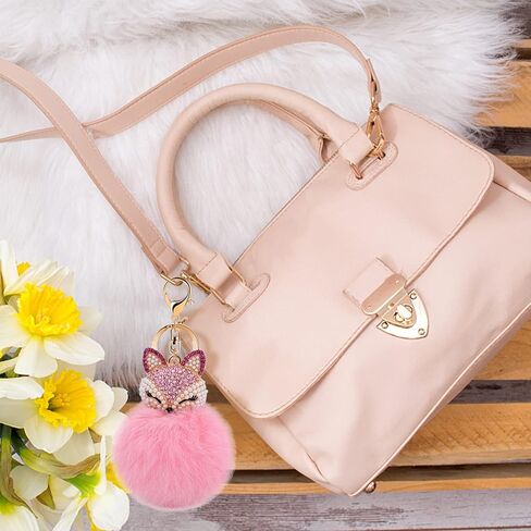 Anple Boseen Genuine Rabbit Fur Ball Pom Pom Keychain in Saudi Arabia