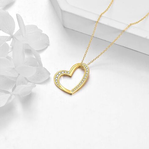 YFN Sterling Silver Heart Necklace for Women Birthday Gifts for Her Mom Wife Daughter Girlfriends in Saudi Arabia