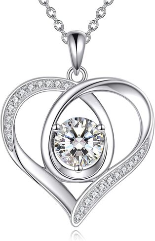 YFN Sterling Silver Heart Necklace for Women Birthday Gifts for Her Mom Wife Daughter Girlfriends in Saudi Arabia