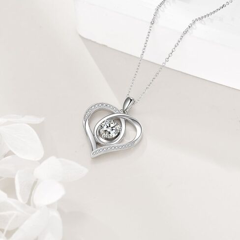 YFN Sterling Silver Heart Necklace for Women Birthday Gifts for Her Mom Wife Daughter Girlfriends in Saudi Arabia