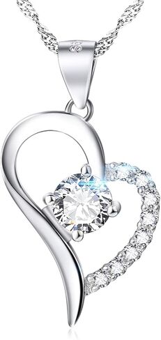 YFN Sterling Silver Heart Necklace for Women Birthday Gifts for Her Mom Wife Daughter Girlfriends in Saudi Arabia