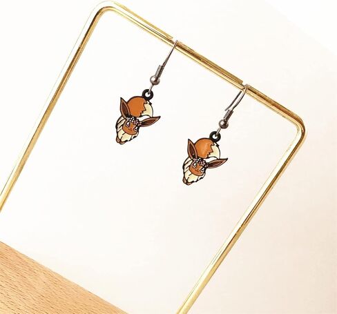 أقراط أذن الرسوم المتحركة Poke Eevee Enthusiast Evolutions Stud، مسمار أذن الرسوم المتحركة للفتيات والنساء والرجال in Kuwait