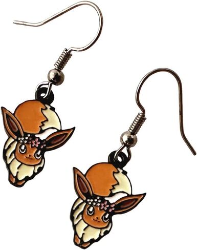 أقراط أذن الرسوم المتحركة Poke Eevee Enthusiast Evolutions Stud، مسمار أذن الرسوم المتحركة للفتيات والنساء والرجال in Kuwait