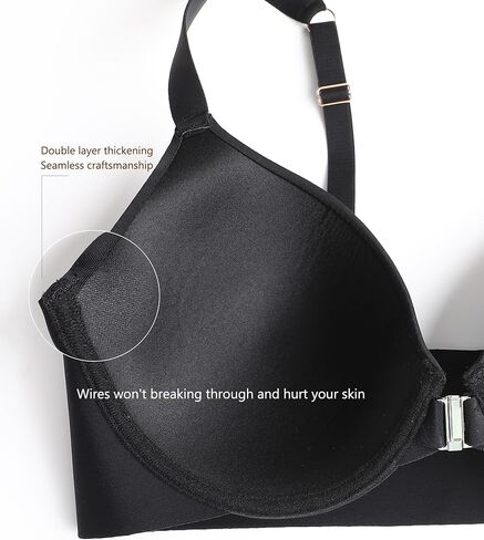FINETOO حمالة صدر للنساء مثير إغلاق الجبهة حمالات الصدر للنساء حجم كبير حمالة الصدر التغطية الكاملة غير المبطنة حمالات الصدر مع Underwire رفع البرازيلي in Kuwait
