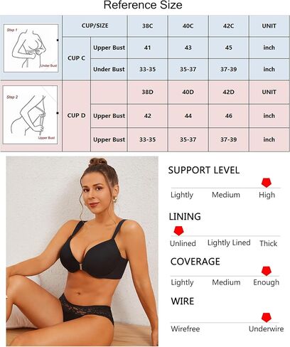 FINETOO حمالة صدر للنساء مثير إغلاق الجبهة حمالات الصدر للنساء حجم كبير حمالة الصدر التغطية الكاملة غير المبطنة حمالات الصدر مع Underwire رفع البرازيلي in Kuwait