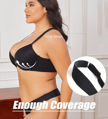 FINETOO حمالة صدر للنساء مثير إغلاق الجبهة حمالات الصدر للنساء حجم كبير حمالة الصدر التغطية الكاملة غير المبطنة حمالات الصدر مع Underwire رفع البرازيلي in Kuwait