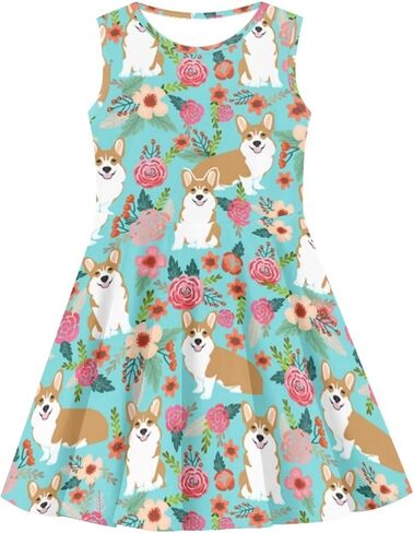 JEOCODY Sundress for Girl Sleeveless Tank Dress Casual Crewneck Twirl Swing Dress for Kids in Saudi Arabia