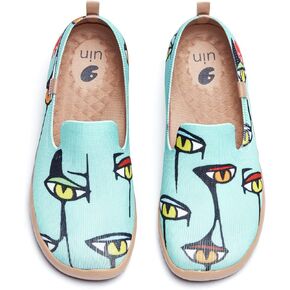 UIN Women's Slip On Loafers Lightweight Sneakers Flats Walking Casual Art Painted Travel Shoes Spray It