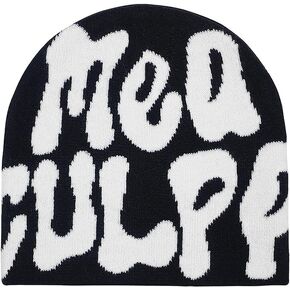 YEAHHOME for you Forever Women Graphic Beanie Skull Hat قبعة محبوكة قبعة شتوية دافئة MEA Culpa Y2K قبعة سوداء in Kuwait