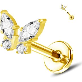 CHARMONLINE G23 أقراط الغضروف التيتانيوم ترصيع 16G أعلى دفع في مسمار الظهر المسطح لثقب غضروف الأنف تشيكوسلوفاكيا حلقة الشفاه الغضروف حلق ميدوسا ثقب المجوهرات اللولب الزنمة ثقب
