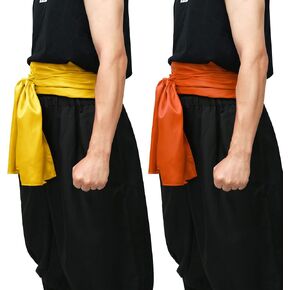 C-ZOFEK Karate Sash Kung Fu Suit Satin Waist Belt 2 PCS 126"*13" for Pirate Cosplay Anime Halloween Accessories in Saudi Arabia