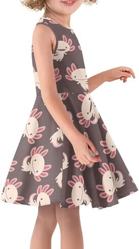 JEOCODY Sundress for Girl Sleeveless Tank Dress Casual Crewneck Twirl Swing Dress for Kids in Saudi Arabia