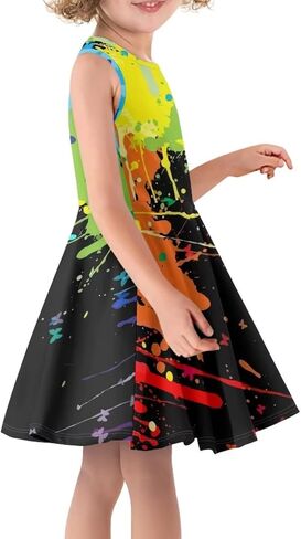 JEOCODY Sundress for Girl Sleeveless Tank Dress Casual Crewneck Twirl Swing Dress for Kids in Saudi Arabia