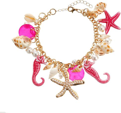 Shell Starfish Necklace Bracelet Conch Statement Chunky Necklace Mermaid Costume Jewelry Beach Jewelry for Women in Saudi Arabia