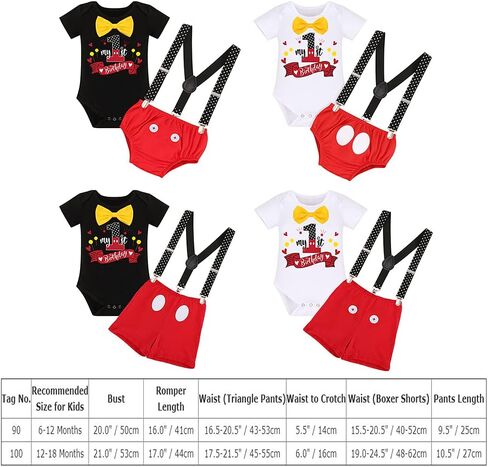 IBTOM CASTLE Half Birthday Baby Boy Girl Half Way to First 1/2 Cake Smash Outfit Romper Suspenders Bowtie Set for Photo Props in Saudi Arabia