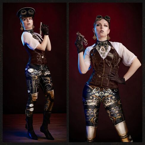 Liitrsh 29 قطعة أزياء الهالوين النسائية Steampunk إكسسوارات للملابس القوطية الشريرة الرجعية تشمل قلادة مشد ضيقة in Kuwait