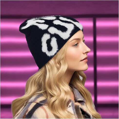 YEAHHOME for you Forever Women Graphic Beanie Skull Hat قبعة محبوكة قبعة شتوية دافئة MEA Culpa Y2K قبعة سوداء in Kuwait
