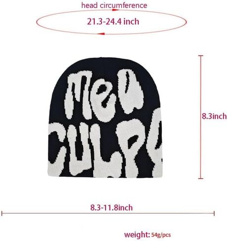 YEAHHOME for you Forever Women Graphic Beanie Skull Hat قبعة محبوكة قبعة شتوية دافئة MEA Culpa Y2K قبعة سوداء in Kuwait