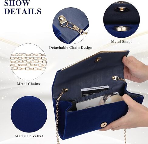 حقيبة يد نسائية للسهرة من Pinprin للسيدات وحفلات الزفاف وحفلات الزفاف ومحفظة للحفلات مع سلسلة قابلة للفصل in Kuwait