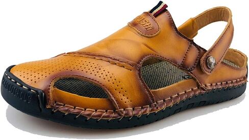 UPIShi Mens Closed Toe Casual Leather Strap Athletic Beach Outdoor Adjustable Sandals Fisherman Shoes in Saudi Arabia